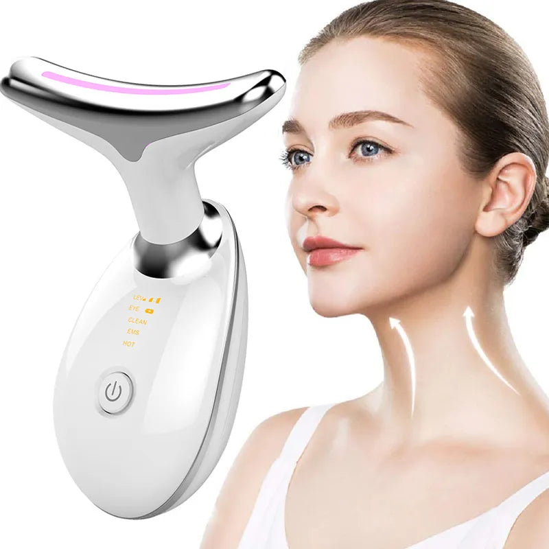 Massageador de Lifting Facial; Rosto e pescoço, dispositivo de beleza para o rosto de microfrequência e brilho para uso diário